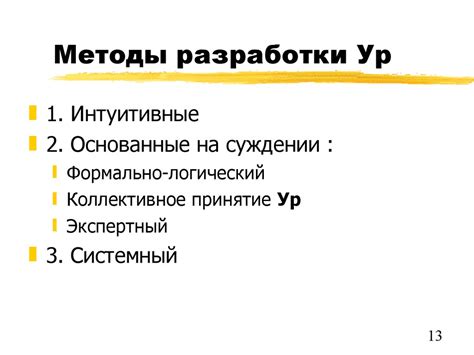 Методы разработки проблемы