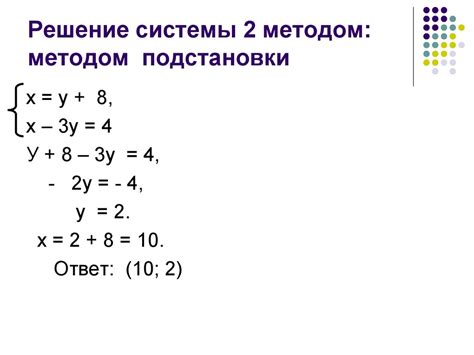 Метод подстановки для решения системы неравенств