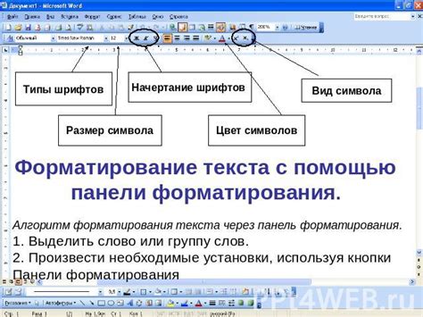 Моменты форматирования текста