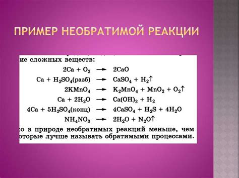 Необратимая реакция и ее значение