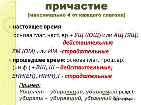 Непереходное причастие: значение и употребление