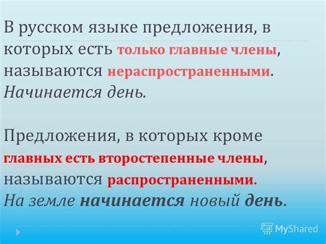 Нераспространенное предложение: что это значит?