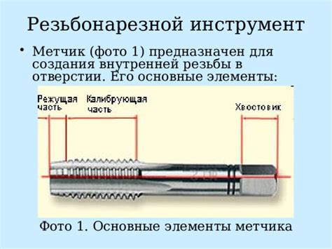 Номер метчика и его значение в строительстве