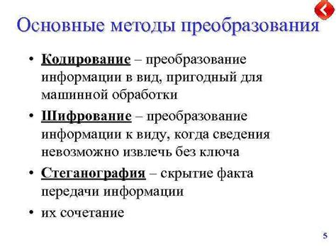 Обезличенный вид документа: методы преобразования