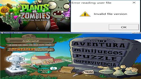 Обновление игры Plants vs Zombies для устранения ошибки invalid file version