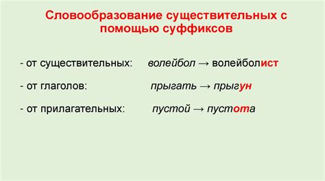 Образование женского рода существительных с помощью суффиксов