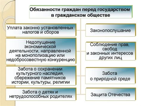 Обязанности и ответственность граждан перед государством