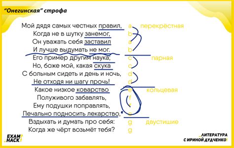 Описание структуры Онегинской строфы