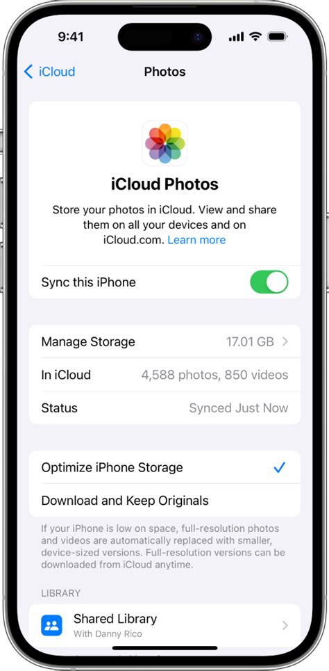 Описание функции iCloud off