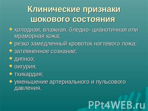 Определение и причины шокового состояния