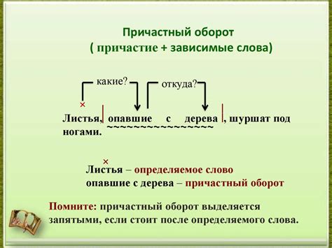 Определение и структура необособленного причастного оборота