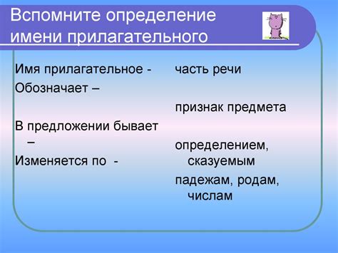 Определение и сущность имени прилагательного