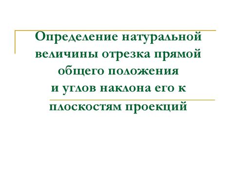 Определение отрезка и его особенности