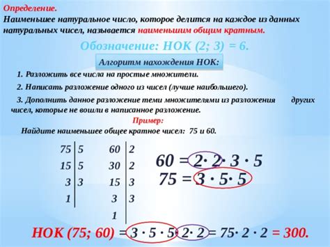 Определение понятия "Наименьшее общее кратное"