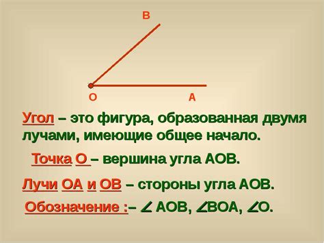 Определение понятия "угол"