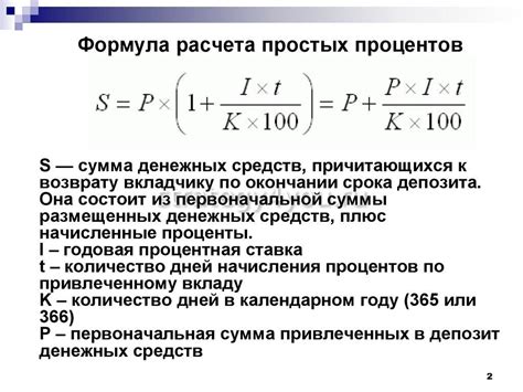 Определение процента годовых по вкладу