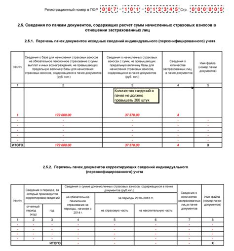 Основные показатели, содержащиеся в РСВ-1