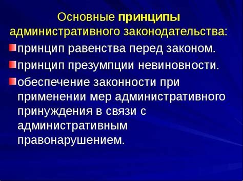 Основные принципы административного направления