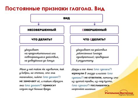 Основные принципы анализа глаголов