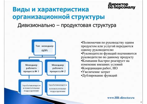 Основные принципы организационной структуры компании