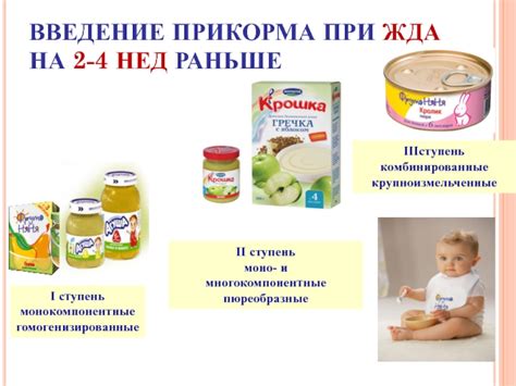 Основные продукты для введения прикорма