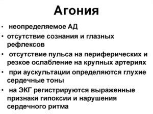 Основные симптомы агонии у человека