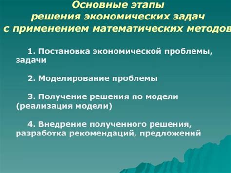 Основные шаги оформления задачи