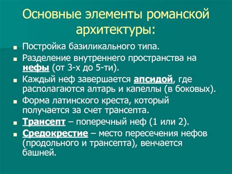 Основные элементы креста