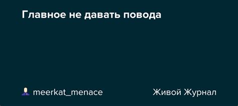 Особенности "не давать повода"