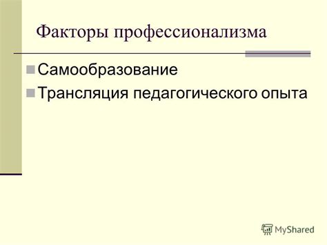 Особенности профессионализма и опыта