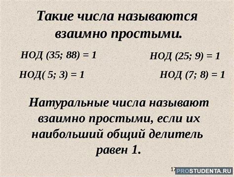 Пары взаимно простых чисел: понятие и значение