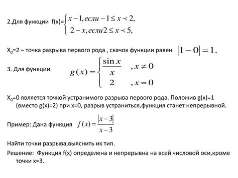 Понятие и особенности точки устранимого разрыва