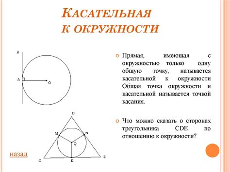 Понятие касательной пули