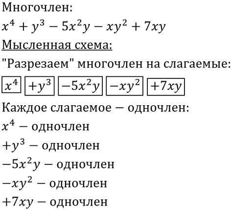 Понятие многочлена: основные определения