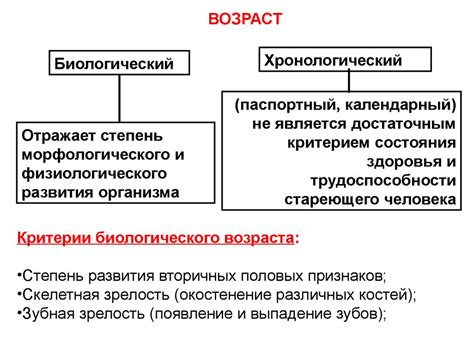 Понятие физиологического возраста