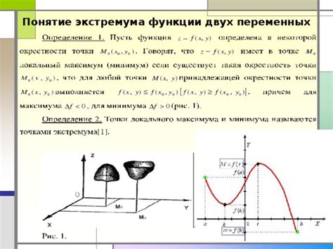 Понятие экстремума функции