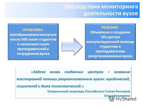 Последствия для вузов и преподавателей