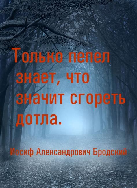 Постановка проблемы стихотворения "Только пепел знает что значит сгореть дотла"