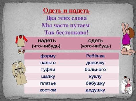 Правила использования "надеть" и "одеть"