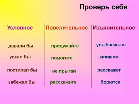 Правила образования повелительного сказуемого