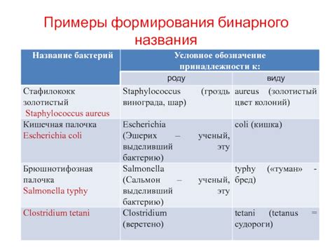 Практическое применение расшифрованного бинарного названия вида