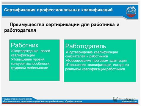 Преимущества сертификации по профстандарту для работника