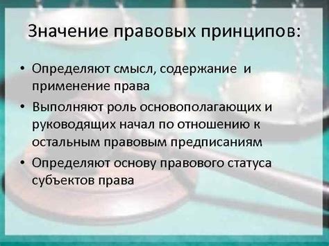 Применение основополагающих начал