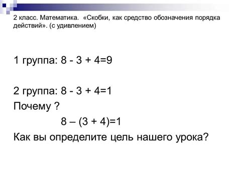 Применение скобок в математике