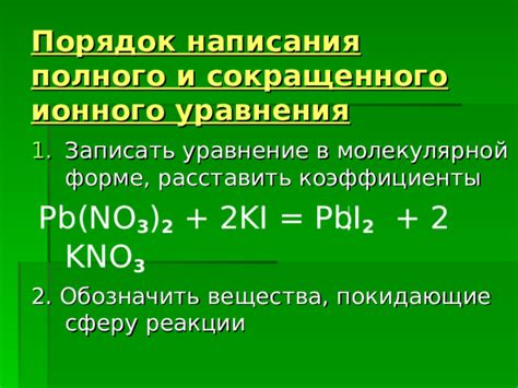 Применение сокращенного ионного уравнения в химии