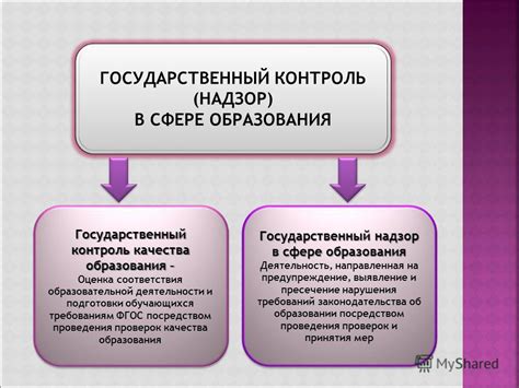 Примеры надзора в образовательной сфере