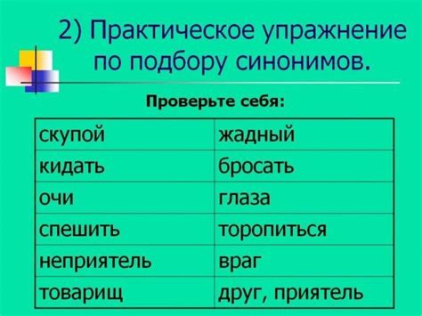 Примеры отдаленных синонимов в действии