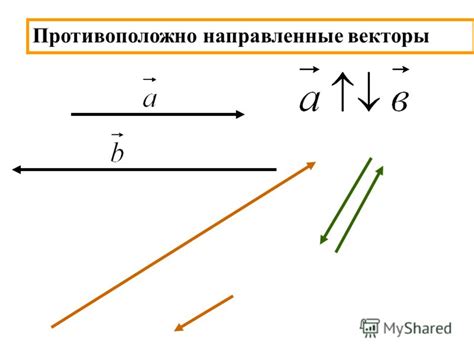 Примеры противоположно направленных векторов