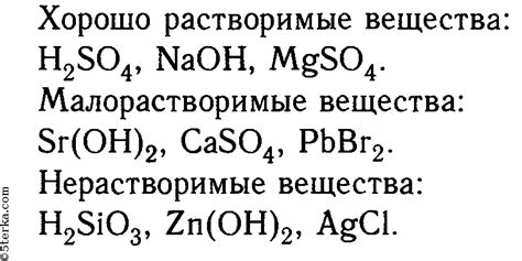 Примеры растворимых и нерастворимых веществ