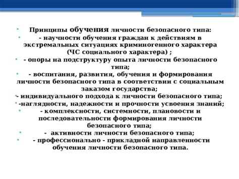 Принципы индивидуального подхода в нетиповых общеобразовательных учреждениях